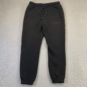 YoungLA Fleece Joggers Mens Medium Black 26" Inseam Drawstring Pockets Gym Train